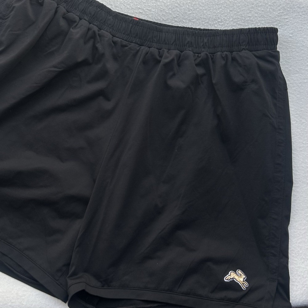 Tracksmith Men's Large Black Lined Running Shorts Drawstring Zipper Pocket